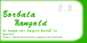 borbala mangold business card